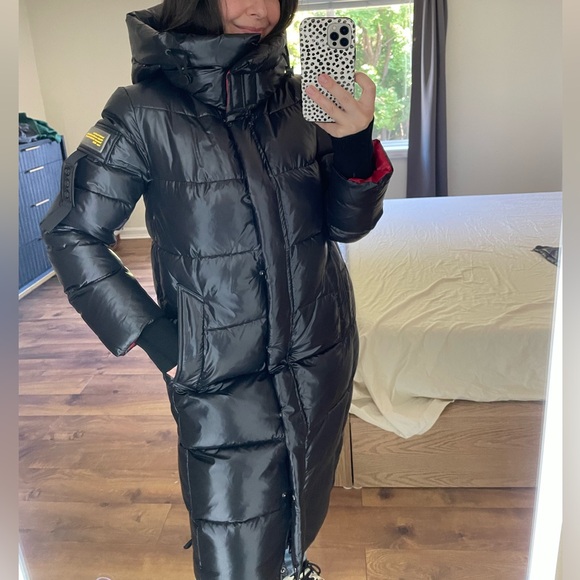 NEW!! Never worn, black midi bio-down winter coat from - Picture 6 of 16